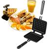 Diyeeni Piastra per waffle antiaderente 30 x 14,5 cm, padella per waffle senza sostanze nocive o additivi nel materiale, per tostapane belga per waffle, colazione e altro
