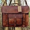 Fatto a mano Borsa a tracolla per computer portatile messenger vintage in pelle invecchiat...