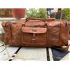 Fatto a mano Nuova borsa da viaggio da 30 pollici Duffel Luggage Weekend da uomo in pelle ...