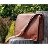 Fatto a mano Borsa marrone vintage in vera pelle di capra tracolla da 17""