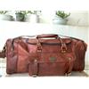 Fatto a mano Borsone borsa da viaggio in vera pelle marrone Holdall vintage (marrone 30")