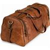 Fatto a mano Borsone da viaggio 24" Sport in pelle marrone fatto a mano durante la notte w...