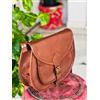 Fatto a mano Borsa da sella vintage vera pelle logica di capra marrone tracolla messenger