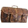Fatto a mano Borsone da uomo vintage con patta in pelle da 20 pollici fatto a mano marrone...