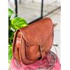 Fatto a mano Borsa da sella vintage vera capra tracolla in pelle cerata marrone tracolla m...