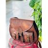 Fatto a mano Borsa da sella vintage vera capra marrone messenger tracolla