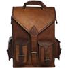 Fatto a mano Borsa zaino nuova in pelle di capra di qualità 15" vintage marrone uomo vera ...