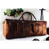 Fatto a mano Borsone da uomo 32" in pelle di capra extra large bagaglio a tracolla weekend...