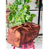 Vintage Borsone da viaggio in vera pelle di capra marrone nuovo vintage S 30"