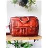 Fatto a mano Borsa messenger in vera pelle di capra raffinata marrone più chiusa magnetica