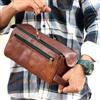 Fatto a mano Borsa da toeletta da viaggio in pelle di capra antifurto 11'' kit antidroga d...