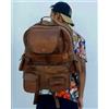 Fatto a mano Zaino da uomo extra space large vintage in pelle zaino borsa da viaggio per l...