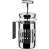 Alessi 9094/3 - Caffettiere di Design a Presso-Filtro o Infusiera in Acciaio Inossidabile 18/10 Lucido, Vetro Pirofilo, 3 Tazze