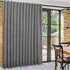 DWCN, Tenda per porte scorrevoli da patio, extra larga, per porta a vetri, termica, oscurante, con linguetta posteriore e tasca per asta, per divisorio camera da letto, 254 x 213 cm, grigio chiaro