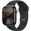 Apple Watch Series 10 Titanio 42 mm (2024) | GPS + Cellular | Ardesia | Cinturino Sport M/L | nero - premium