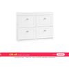 SoBuy FSR79 Scarpiera con 4 ante, Mobiletto stretto per scarpe con 8 ripiani, Scarpiera regolabile per ingresso, 105x82x24