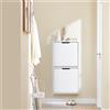 SoBuy FSR204-W Scarpiera in ardesia con profondità 19 cm, montaggio a 2 vie e contenitore bianco antiinclinazione B50xH100xT19 cm