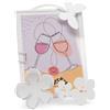 Arti&Mestieri porta foto fiorellini decorato Bianco in Ferro 10x15cmh(9,5x12,5cm,formatodellafoto)