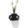 Arti&Mestieri Vaso portafiore decorativo Cribbio Bianco marmo,nero
