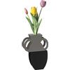 Arti&Mestieri Vaso portafiore decorativo Cribbio Nero,fango