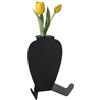 Arti&Mestieri vaso portafiore decorativo statuino Nero in Ferro, vetro per la fiala 20x16,5x25h cm ( 25mm per la fiala)
