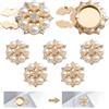 URROMA Copertura per bottone con strass, 6 pezzi, copertura per bottone in cristallo perla dorata, bottoni in cristallo perla decorativi per abito, bottoni staccabili per camicia, clip per bottoni