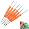 Telituny Kit di Saldatura da 6 Pezzi, Strumenti di Pulizia PCB Set di Strumenti di Saldatura PCB con Spazzola, Raschietto, Forchetta, Gancio, Punteruolo per Riparazione Saldatura (Arancione)