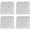 TopHomer Confezione da 4 piastre di montaggio piatte, 80 x 80 mm, staffa di fissaggio per ripiano mobile resistente, supporto dritto di rinforzo per divani, poltrone, sedili di sedie (9 fori)