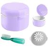 DIDATOOL Porta Dentiera, Bite Dentale, Contenitore Dentiera con Cestello per Risciacquo, Scatola per Protesi, Custodia Apparecchio Denti, Pulizia Denti Cleanning (Blu Notte)