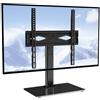 VEVOR Supporto per Televisori da Banco Base in Vetro Temperato Altezza Regolabile tra 615-670mm, Porta TV 32-55 pollici Compatibile con VESA Carico Max. 41kg, Supporto per TV da Banco 435x260x670 mm