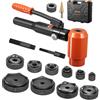 VEVOR Kit di Perforazione Manuale, Set di Punzoni Idraulici da 15 T Kit di Utensili KO per Realizzazione di Fori 1,27 a 10,18 cm 10 Matrici per Armadi in Metallo, Controllo e Quadri Elettrici