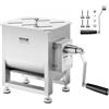 VEVOR Impastatrice Manuale per Carne, Miscelazione Massima 6,8 kg Carne, Frullatore Manuale con Riduttore in Acciaio Inox, per Salsicce Carne Tritata con Coperchio Manico 520 x 230 x 455 mm