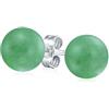 Bling Jewelry Semplici Orecchini A Bottone Con Pietra Preziosa Tinta Verde Aventurina Per Donne Argento Sterling .925 Diametro Di 10 MM