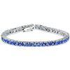 Bling Jewelry 12 Ctw Prong Basket Set Solitaire Round Cubic Zirconia Royal Blue Simulato Zaffiro Aaa Cz Bracciale Da Tennis Per Le Donne Prom Bride Argento Placcato