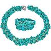 Bling Jewelry Grande Ampio Colore Gemstone Chips Cluster Multi Strand Statement Bib Collar Necklace Stretch Bracelet Bangle Cuff Jewelry Set Per Le Donne