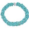 Bling Jewelry Stabilizzato Gemma Turchese Chunky Cluster Bib Chips Dichiarazione Multi Strand Collane Placcato Argento