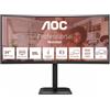 Aoc Monitor W-Led 34'' Aoc CU34E4CV Quad HD 3440x1440 4ms classe E Nero [UPAOC034XS00018]