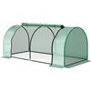 Outsunny Serra a Tunnel da giardino in Acciaio con Copertura copertura in plastica, 200x100x80 cm, Verde | Aosom Italy