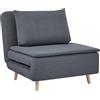 HOMCOM Poltrona letto 3-in-1 con funzione letto, chaise longue, schienale regolabile, gambe in faggio, cuscino, Grigio | Aosom Italy