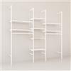 Plus TP K24 struttura a muro bianca con 8 mensole e 2 appenderie 246 cm