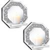 ZOLAPI Crystal Crush Diamond Wall Candle Holder Set of 2, Octagon Silver Mirrored Candle Sconces, Home Wall Decoration for Living Room, Dining Room & Bedroom.