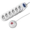Electraline 862011 Multipresa con 6 Prese Svizzere, Cavo 2 mt, Spina 10A Svizzera, con Interruttore Switch ON/OFF, Bianco