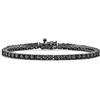 Bling Jewelry Bracciale Tennis Solitario Rotondo Tradizionale da Sposa 10 CT AAA CZ per Donna Matrimonio Zirconia Cubica Nero .925 Argento Sterling 7 Pollici