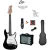 EKO ST-100 MINI CHITARRA ELETTRICA NERA 3/4 PER BAMBINO KIT BORSA +AMPLIFICATORE