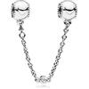 PANDORA Icons Catena di sicurezza con cuori in argento con zirconia cubica trasparente