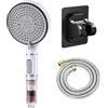 ZPPLD Soffione doccia filtrato con tubo, soffione doccia ad alta pressione con 5 modalità di spruzzo con tubo da 1,5 m design urbocompresso, potente soffione doccia a flusso per bassa pressione dell'acqua