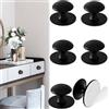 WISIRENT 6 Pezzi Nero Self Adhesive Drawer Handles, Rotondi Manopole Cassetto Pomelli Adesivi per Mobili, Maniglie Adesive per Mobili Senza Forare Pomello Adesivo, Maniglie Autoadesive per Cucina