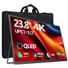UPERFECT Monitor Portatile 4K 23,8" QLED | 400 Nit 24" Grande Monitor | 3840 * 2160 UHD 100% DCI-P3 | 1MS FreeSync | VESA e Cavalletto | Secondo Schermo per Laptop, mini PC, Console di Gioco