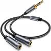 Avigers 3.5mm Headphone Jack to Dual Headphone Jack Audio Splitter, Extension Cable Y Splitter for iPhone, Samsung, iPad, Tablet, Laptop