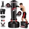 NZQXJXZ Sacco da Boxe da Terra per Adulti, 180cm Sacco da Boxe Autoportante con Guantoni da Boxe, Pompa, Corda per Saltare e Palla per Riflessi, Sacco da Box Gonfiabile per Allenamento MMA Fitness
